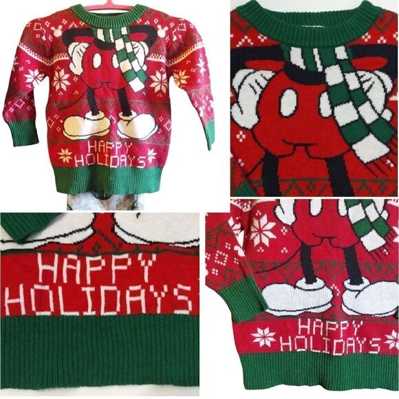 Disney VTG Mickey Mouse Knit Sweater with Printed Fleece Pants Size 12M - Picture 6 of 11